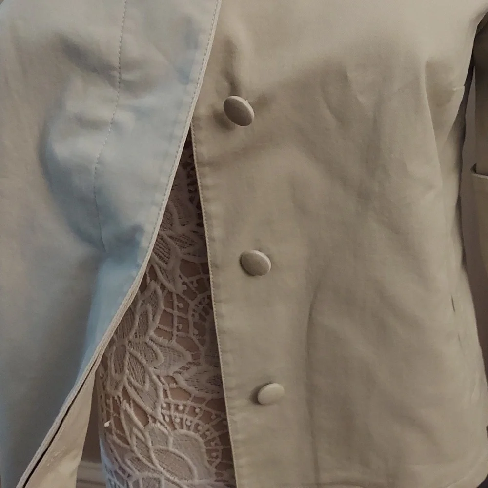 NWOT TALBOTS Chic Beige Button-Up 3/ 4 Length Sleeve sz S Jacket - Picture 5 of 11